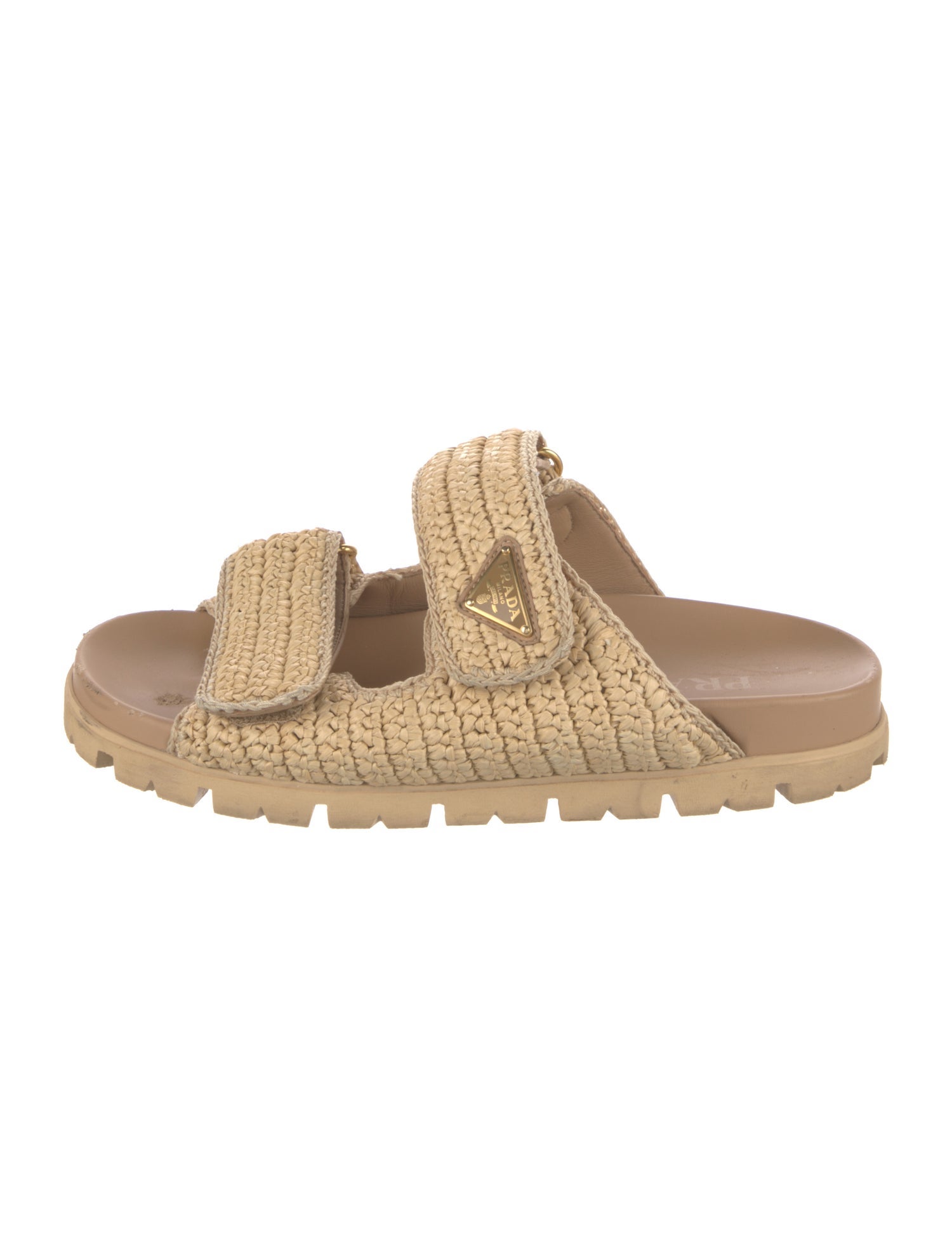 Prada Straw Slides