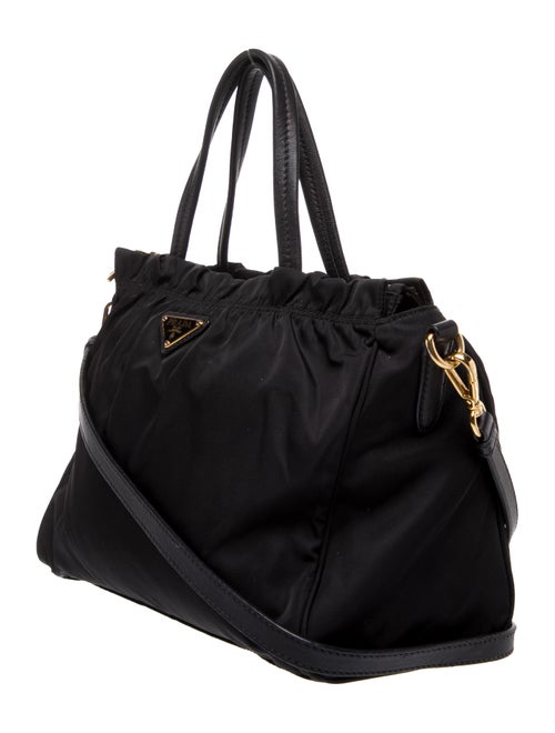 Prada Enameled Metal Triangle Top Handle Bag