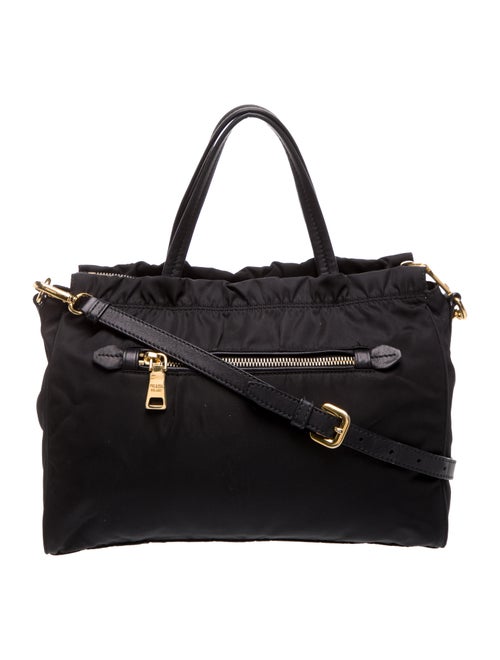 Prada Enameled Metal Triangle Top Handle Bag