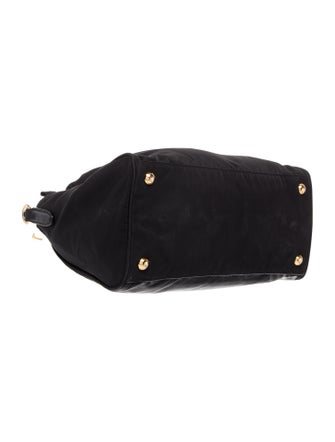 Prada Enameled Metal Triangle Top Handle Bag