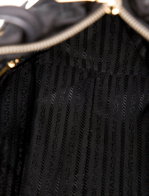 Prada Enameled Metal Triangle Top Handle Bag