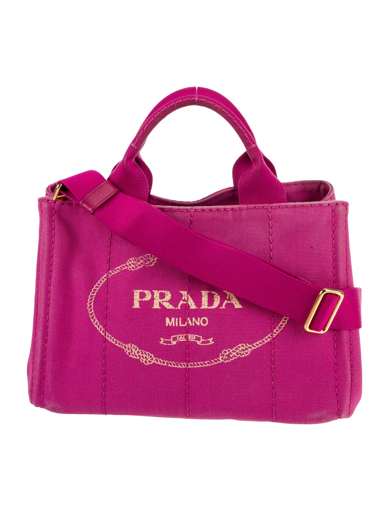 Prada Canvas Top Handle Bag Small