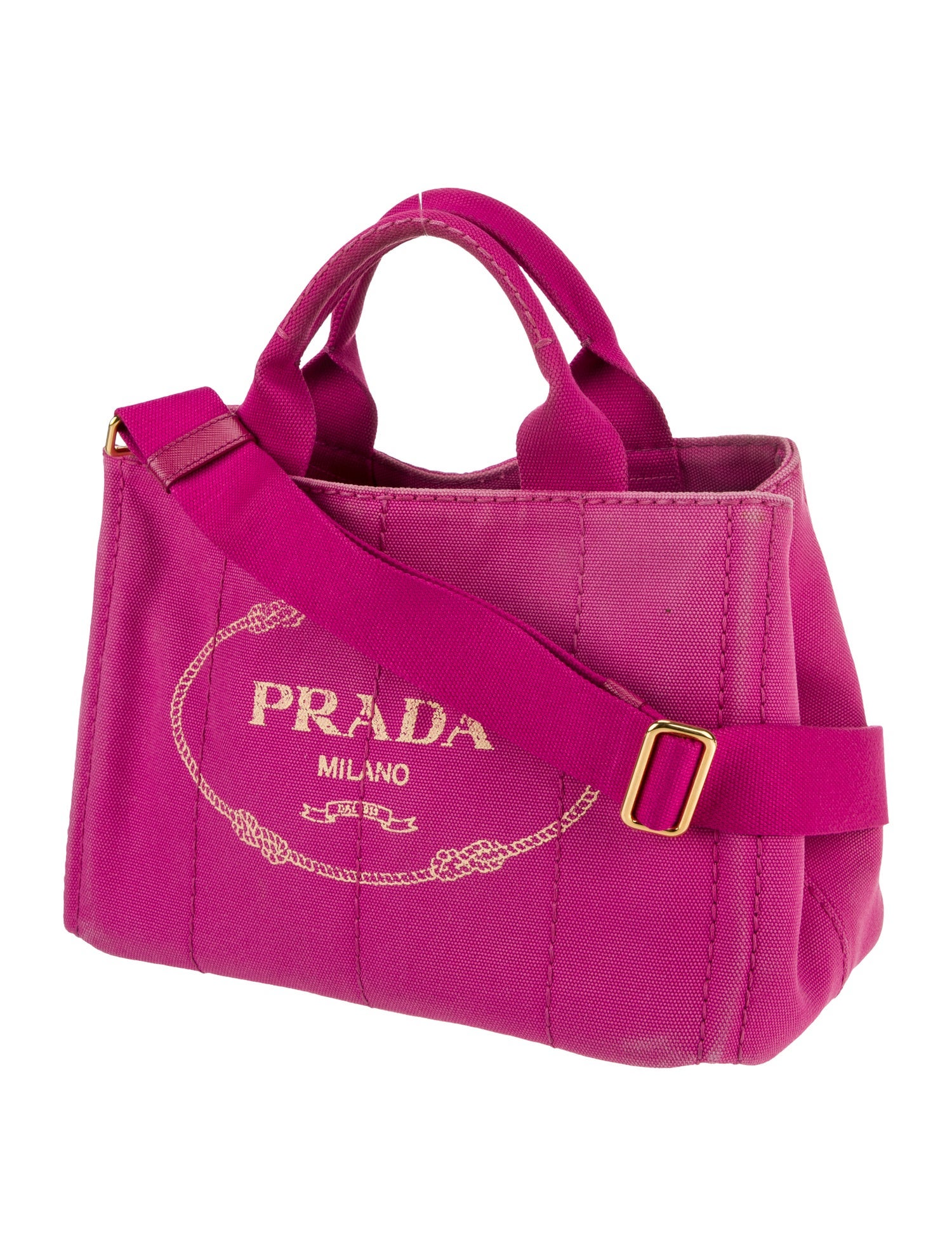 Prada Canvas Top Handle Bag Small
