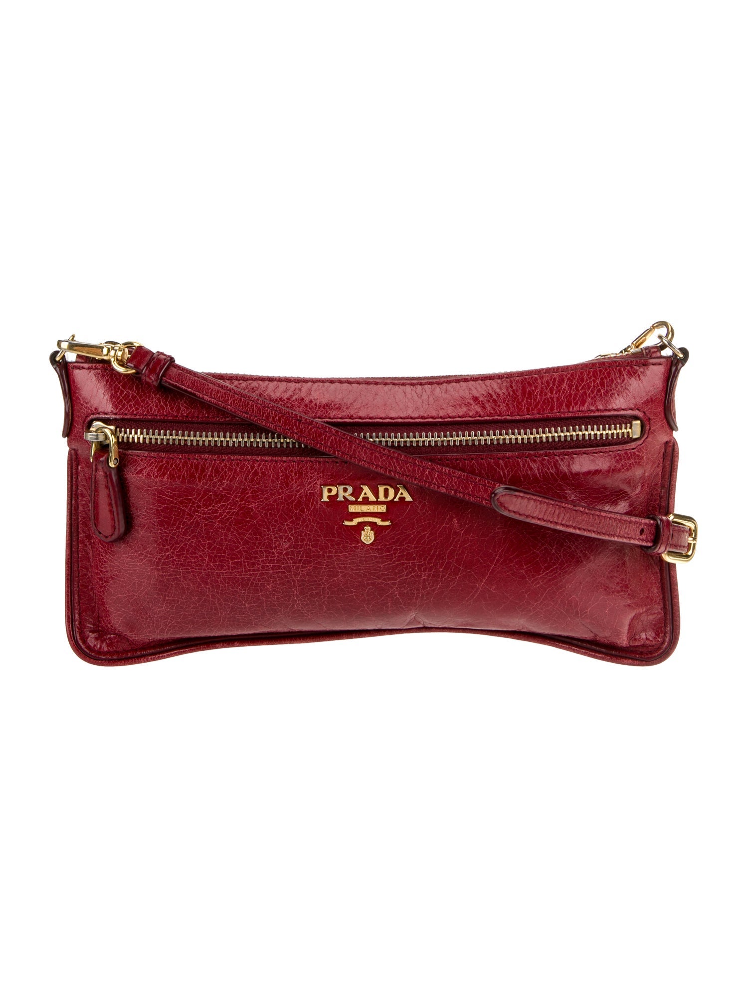 Prada Vitello Shine Leather Messenger Bag