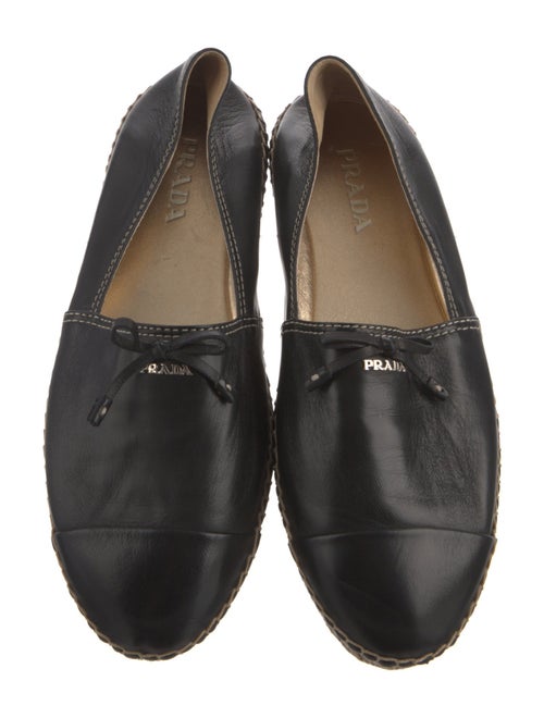 Prada Signature Logo Leather Espadrilles
