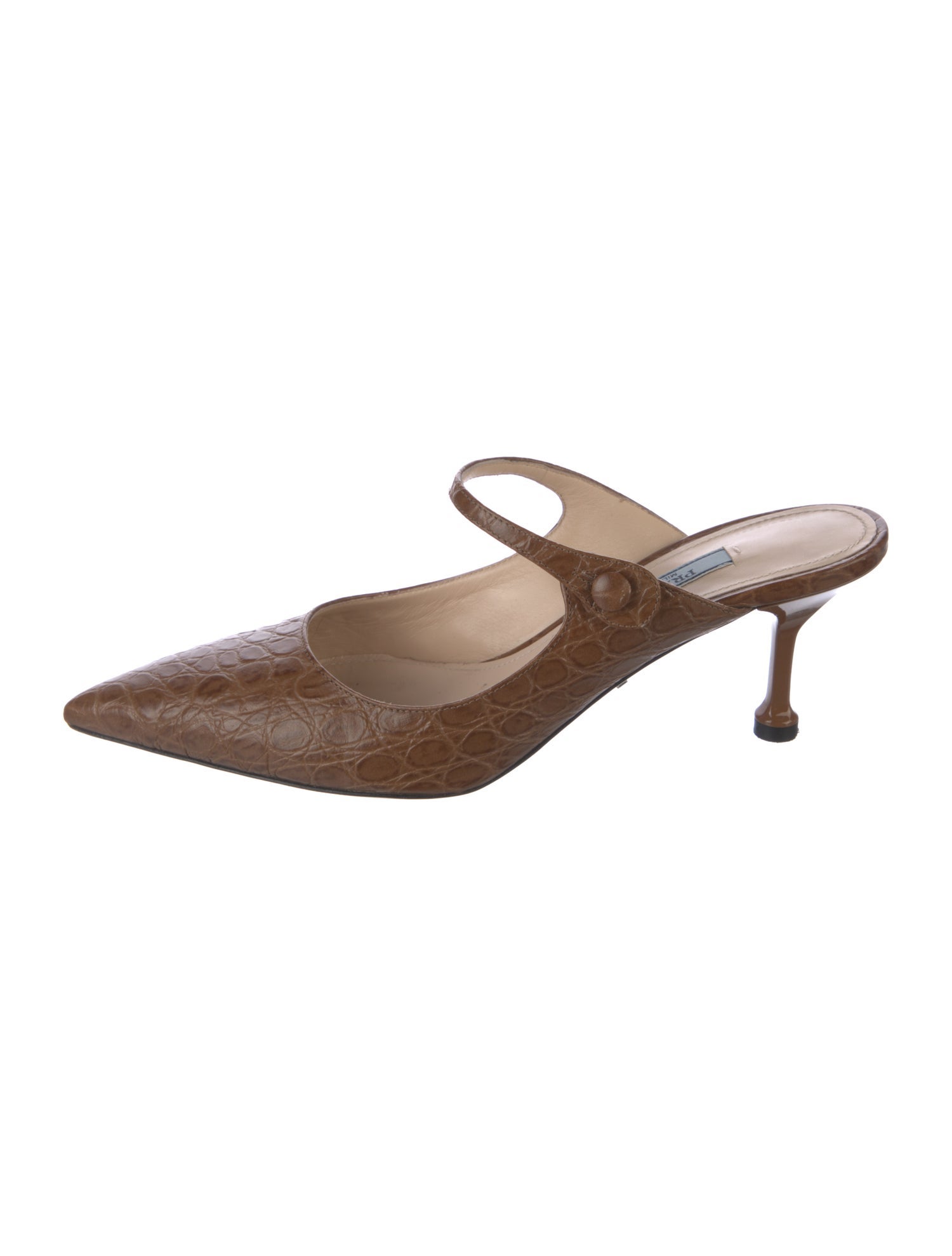 Prada Leather Animal Print Mules