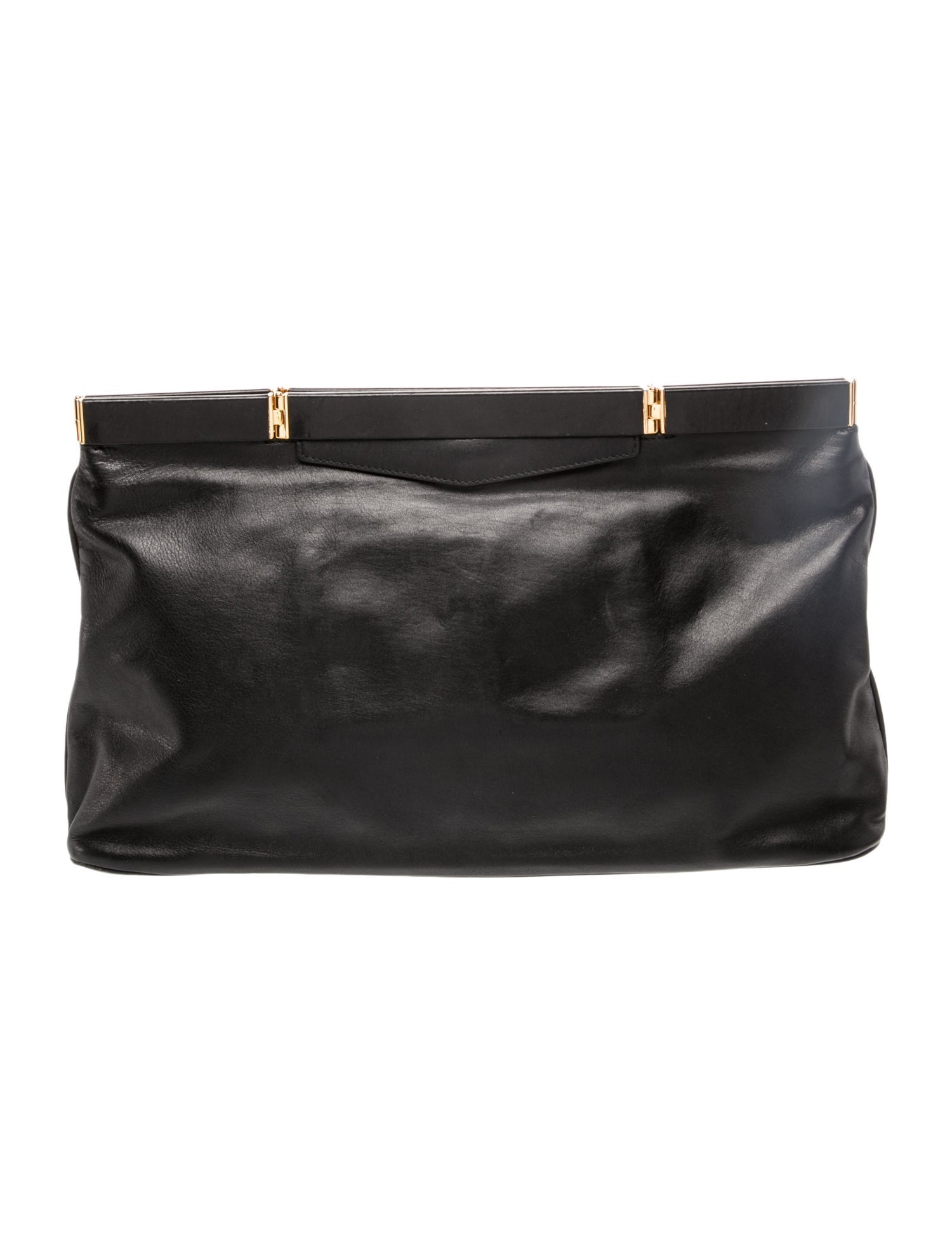 Prada Enameled Metal Triangle Clutch