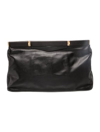 Prada Enameled Metal Triangle Clutch