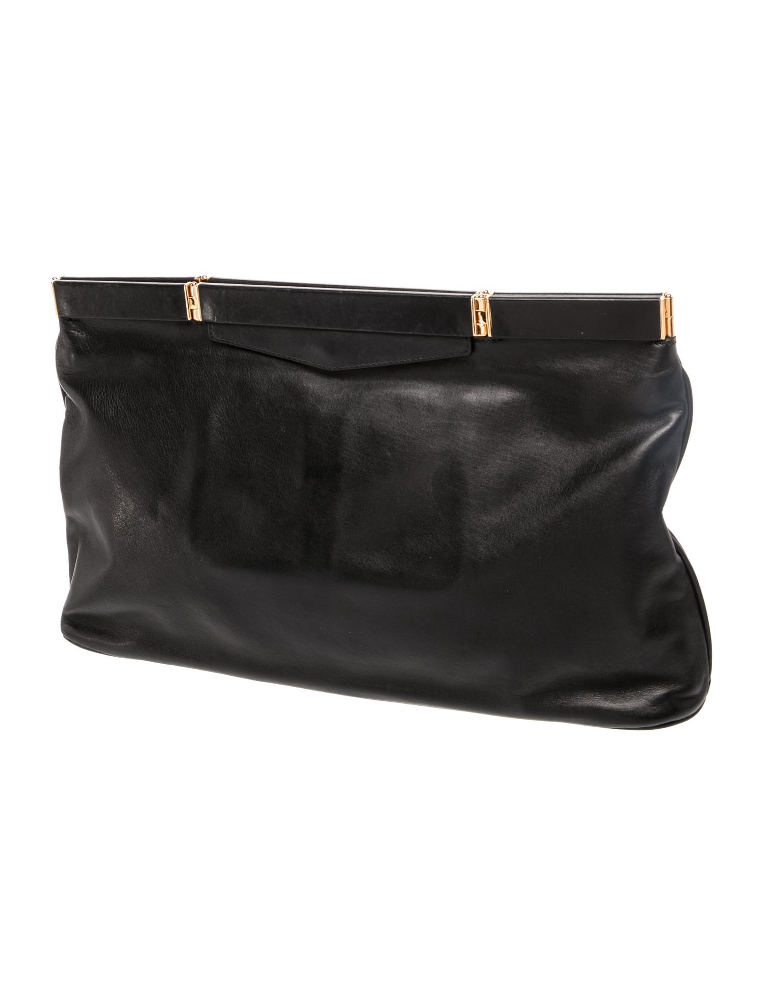 Prada Enameled Metal Triangle Clutch