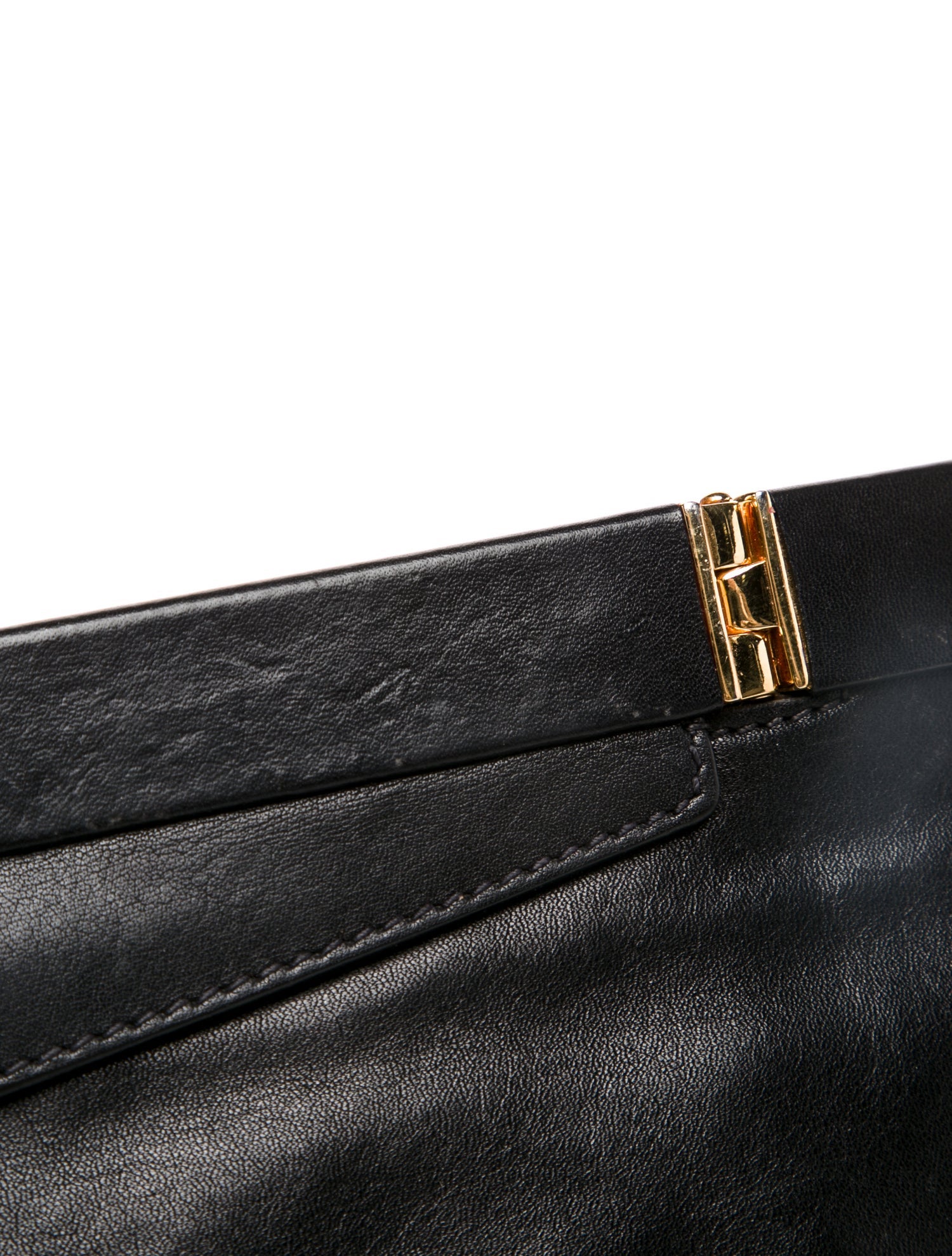 Prada Enameled Metal Triangle Clutch