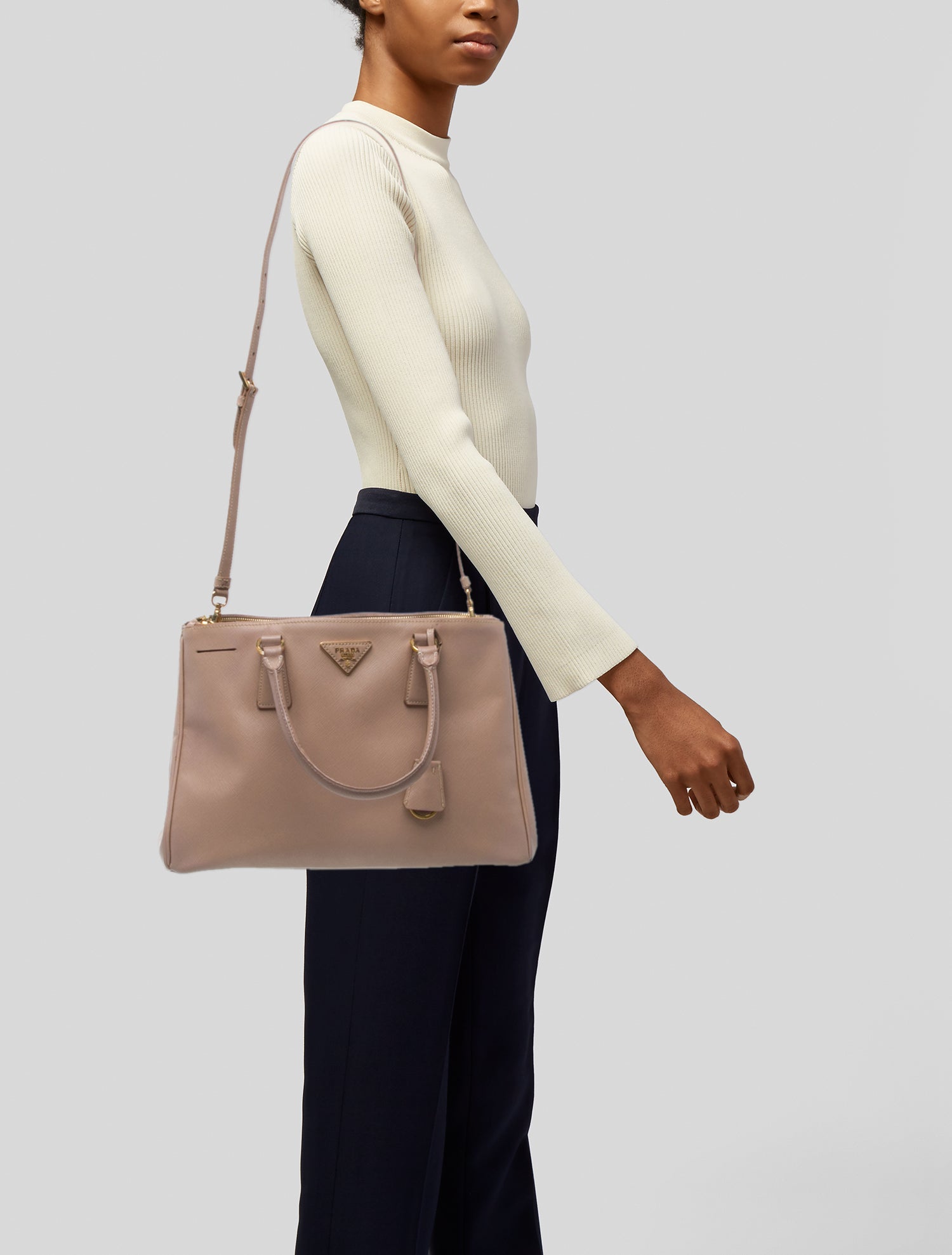 Prada Saffiano Leather Galleria Double Zip Large