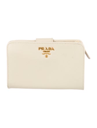 Prada Saffiano Metal Leather Compact Wallet
