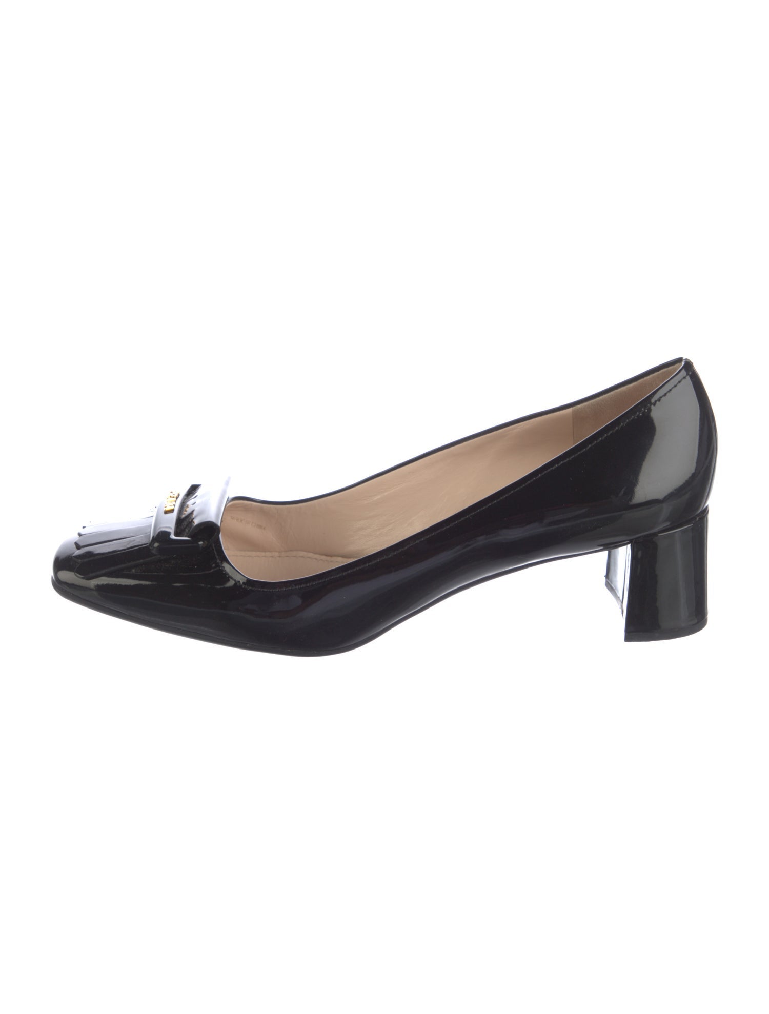 Prada Sport Patent Leather Fringe Trim Accent Pumps