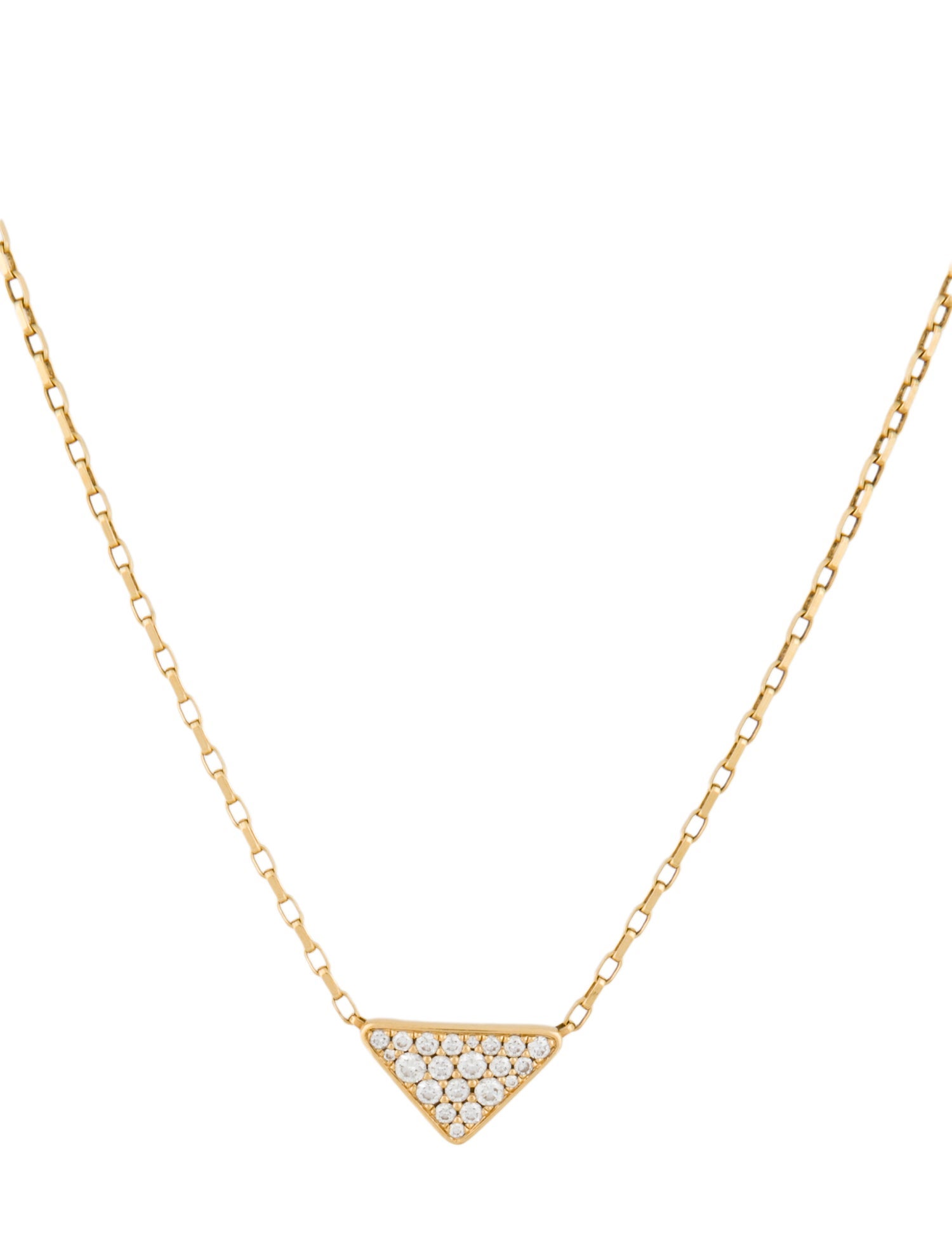 Prada 18K Diamond Mini Triangle Pendant Necklace