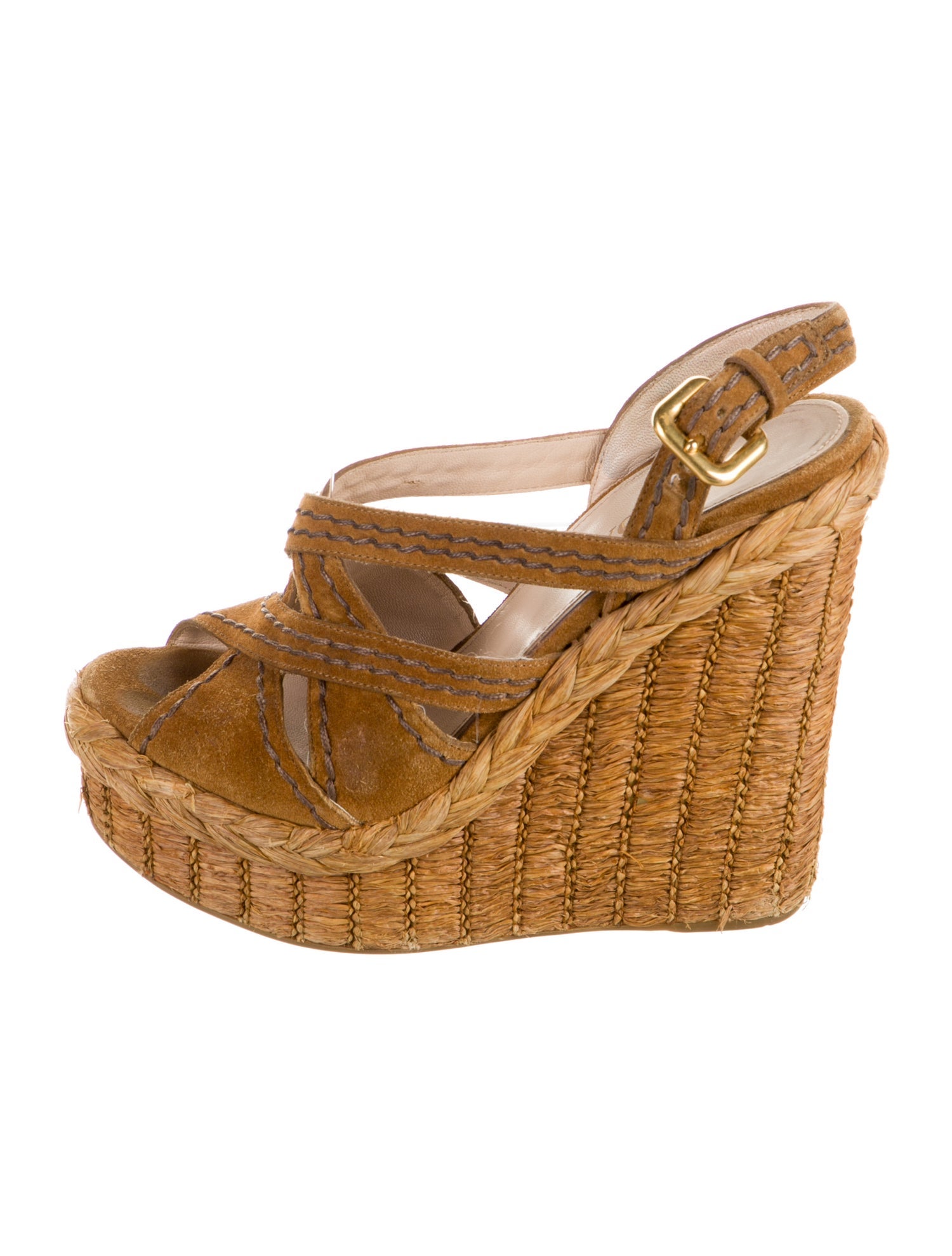 Prada Suede Colorblock Pattern Mules