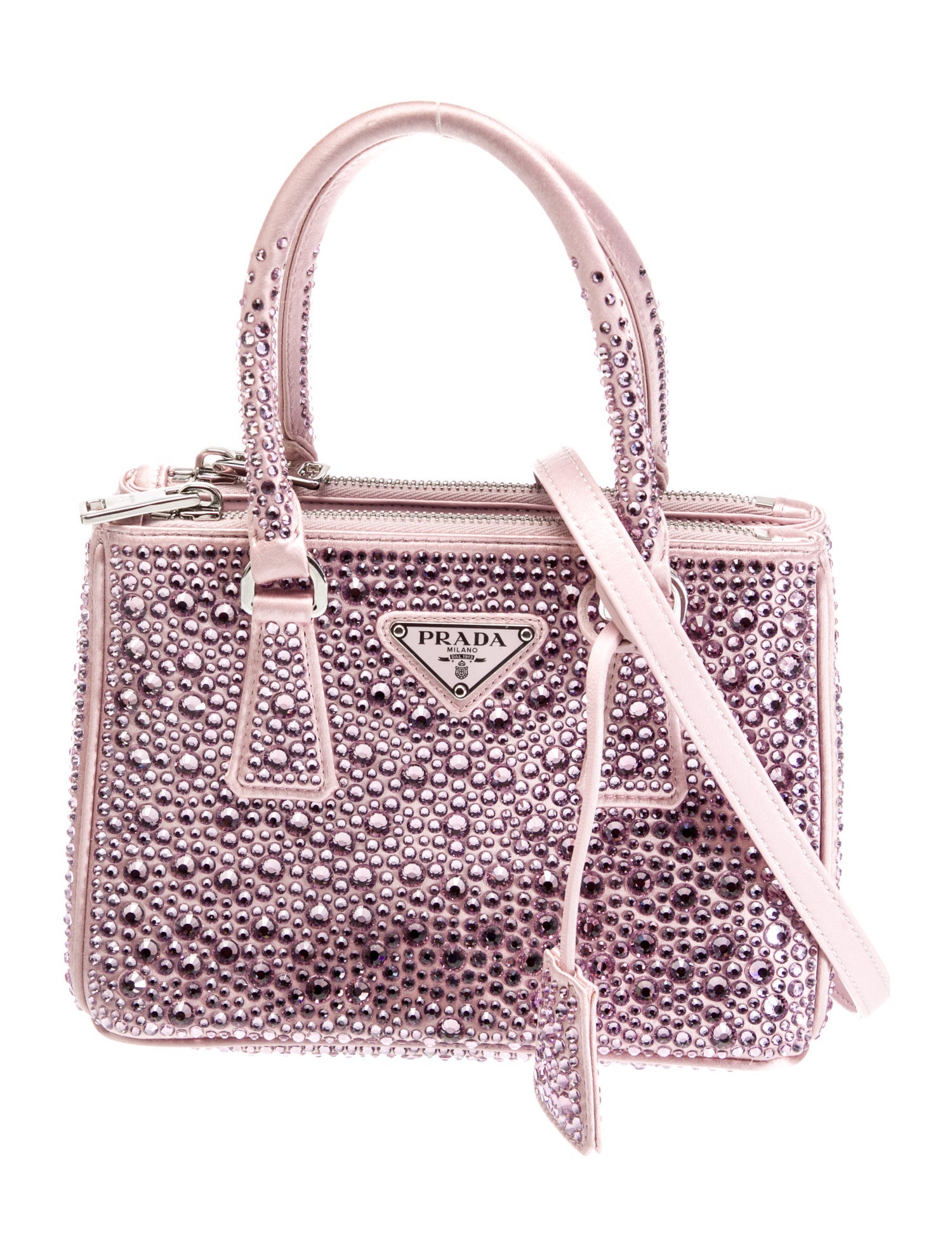 Prada Satin Galleria Double Zip Mini