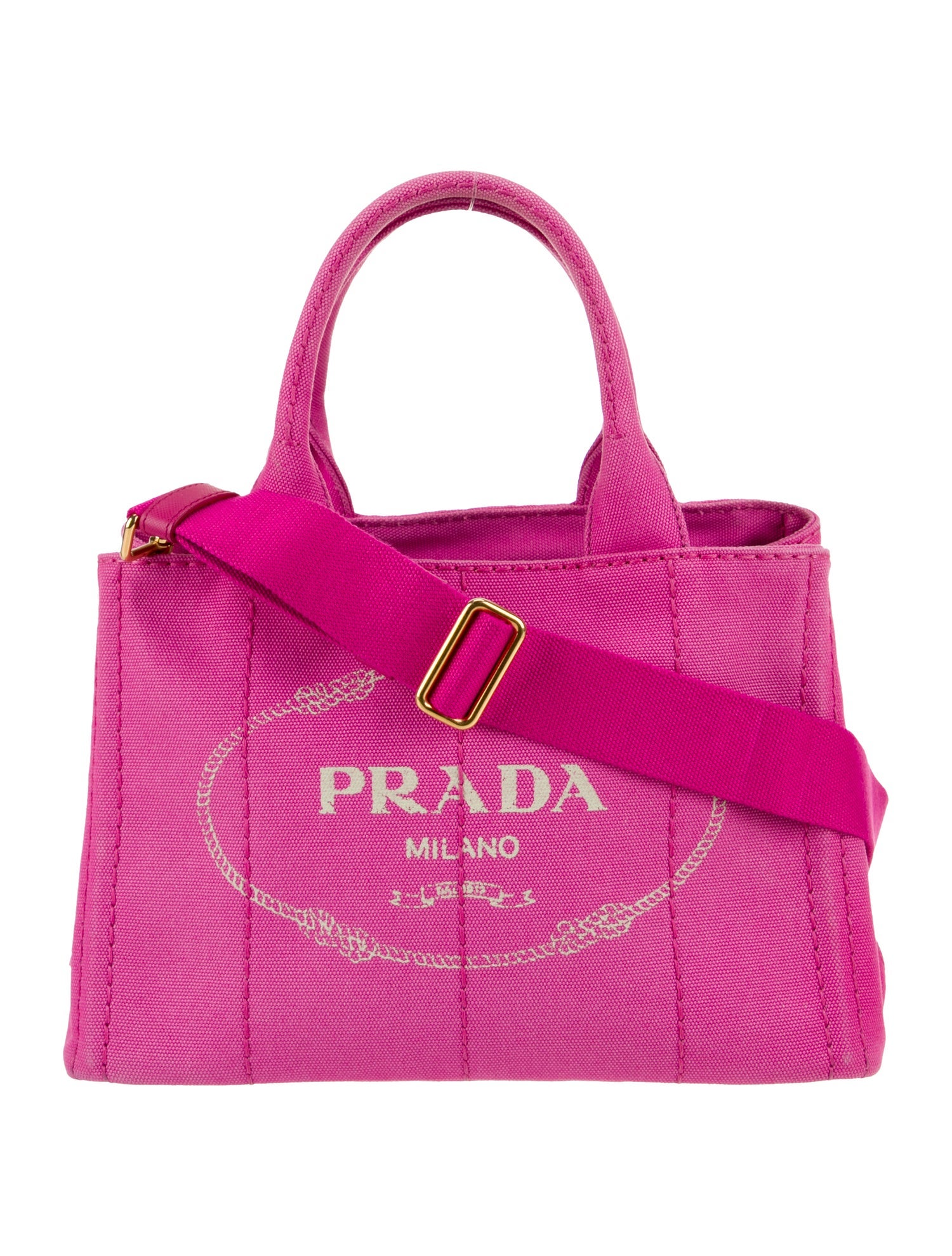 Prada Enameled Metal Triangle Tote