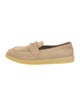 Prada Suede Leather Trim Embellishment Loafers