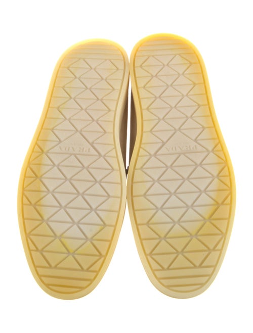 Prada Suede Leather Trim Embellishment Loafers