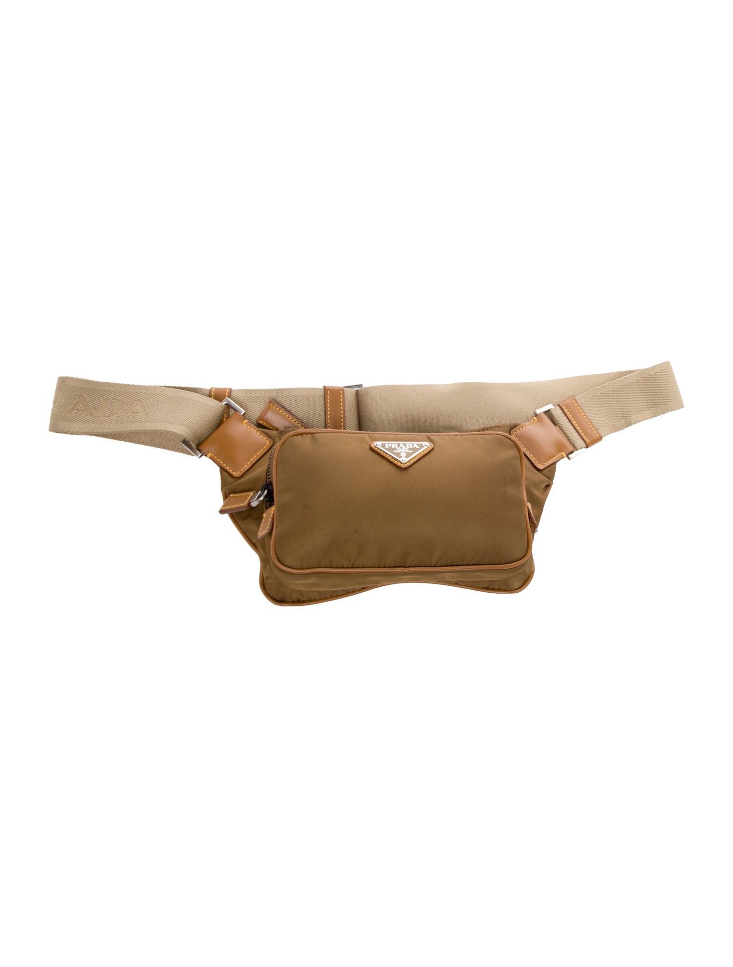 Prada Enameled Metal Triangle Belt Bag