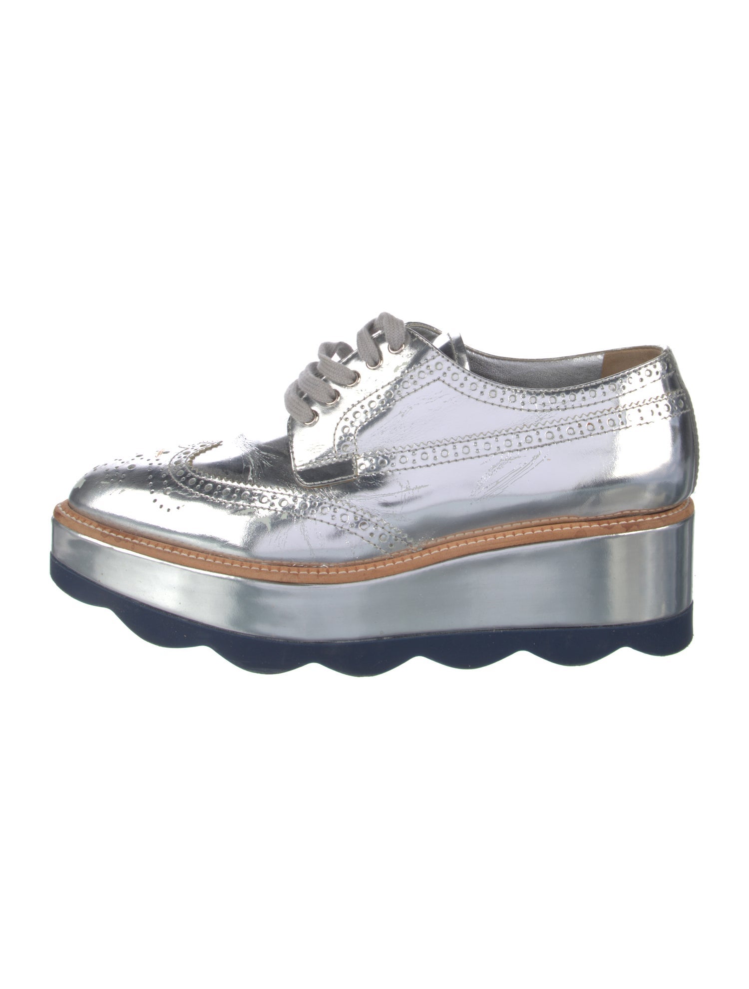Prada Patent Leather Lasercut Accents Oxfords