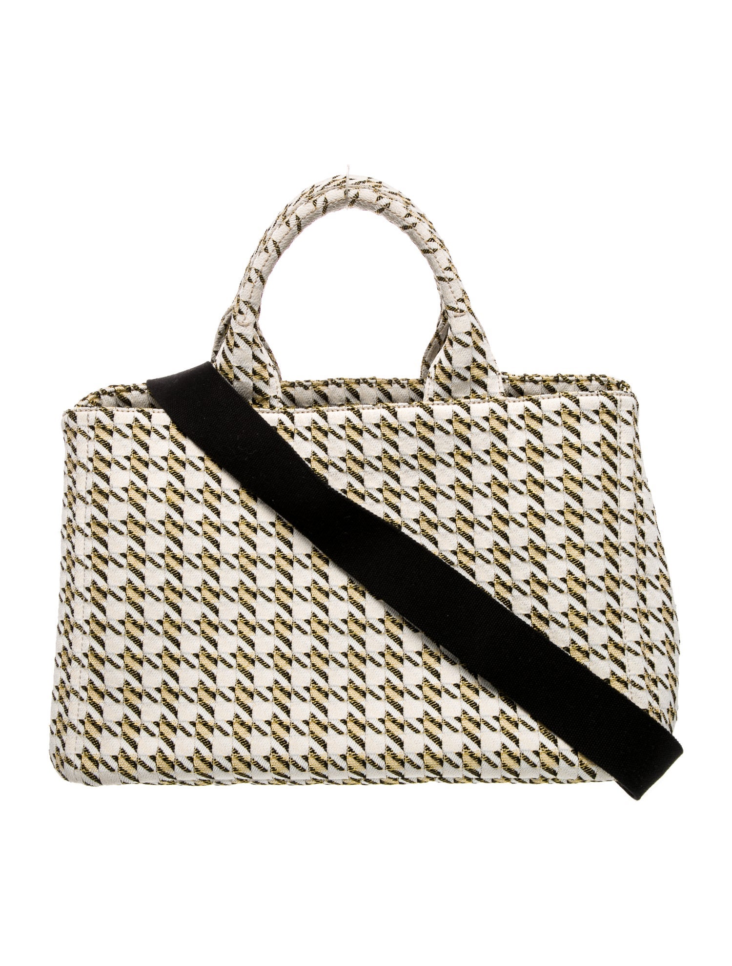 Prada Enameled Metal Triangle Shoulder Bag