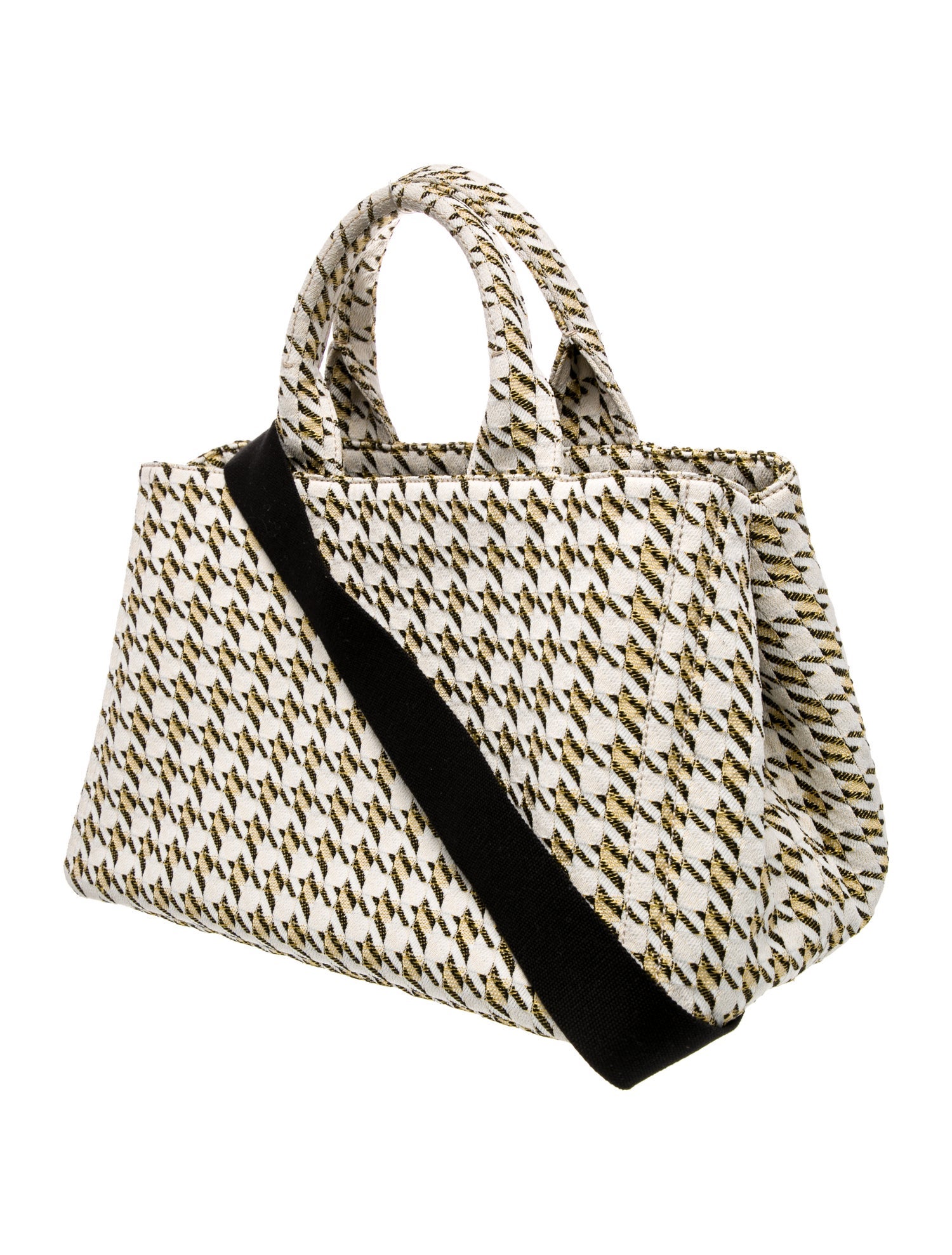 Prada Enameled Metal Triangle Shoulder Bag