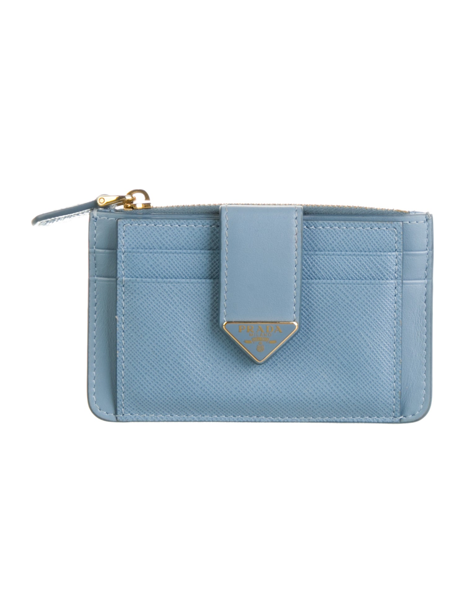 Prada Saffiano Triangle Leather Wallet