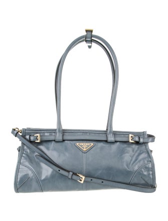 Prada Enameled Metal Triangle Bonnie Medium