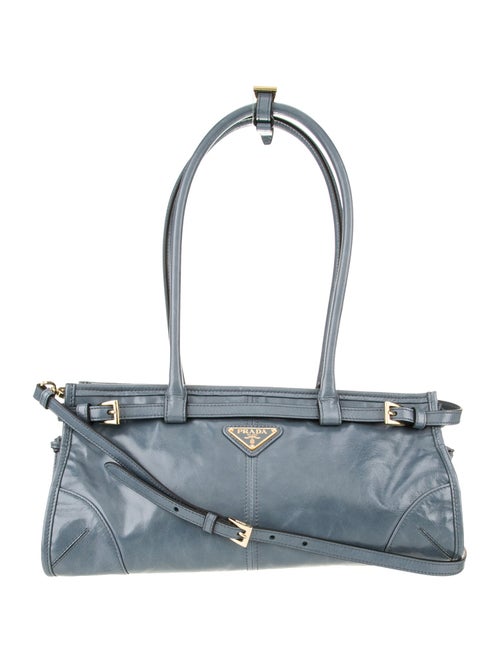 Prada Enameled Metal Triangle Bonnie Medium