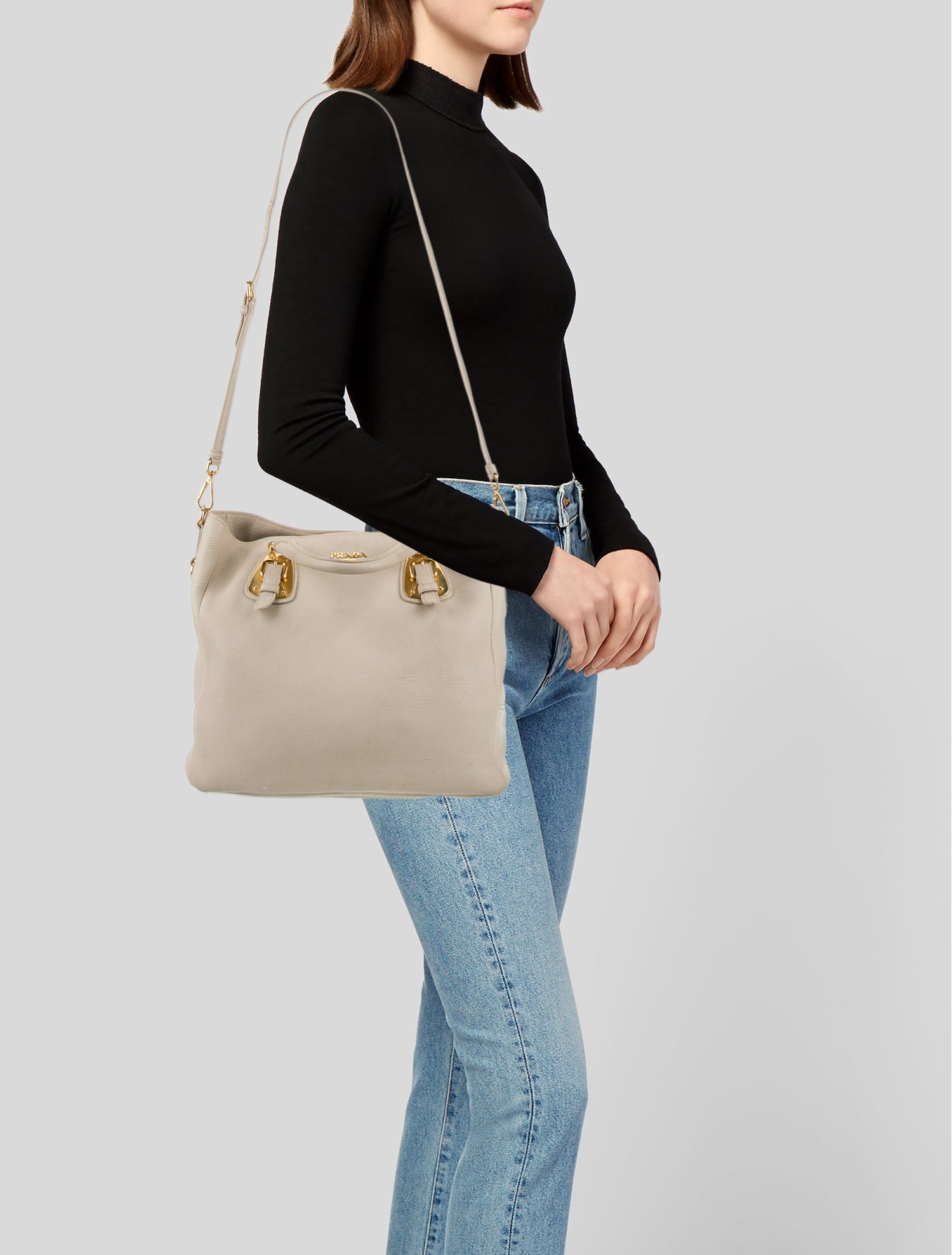 Prada Vitello Daino Leather Messenger Bag