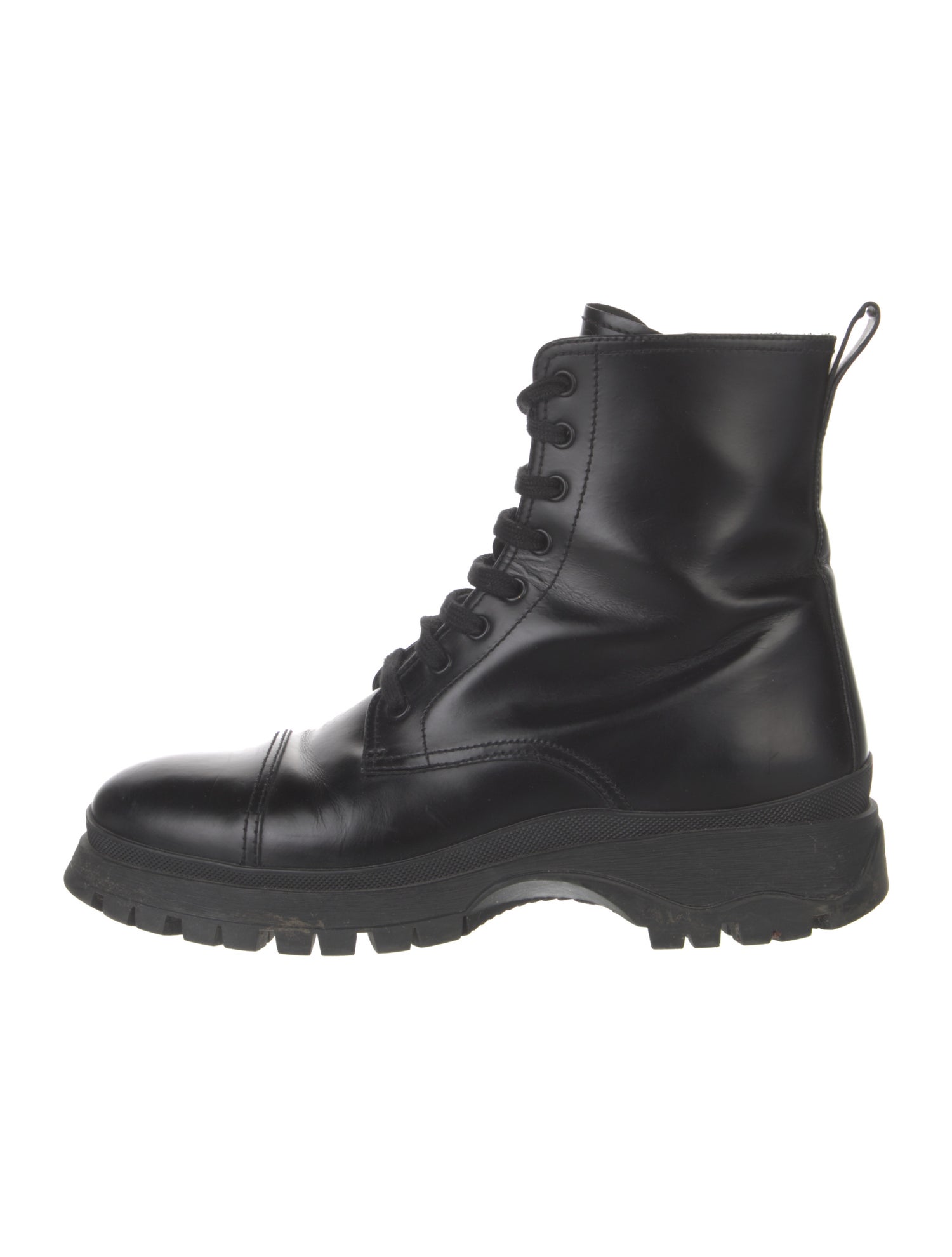 Prada Leather Combat Boots