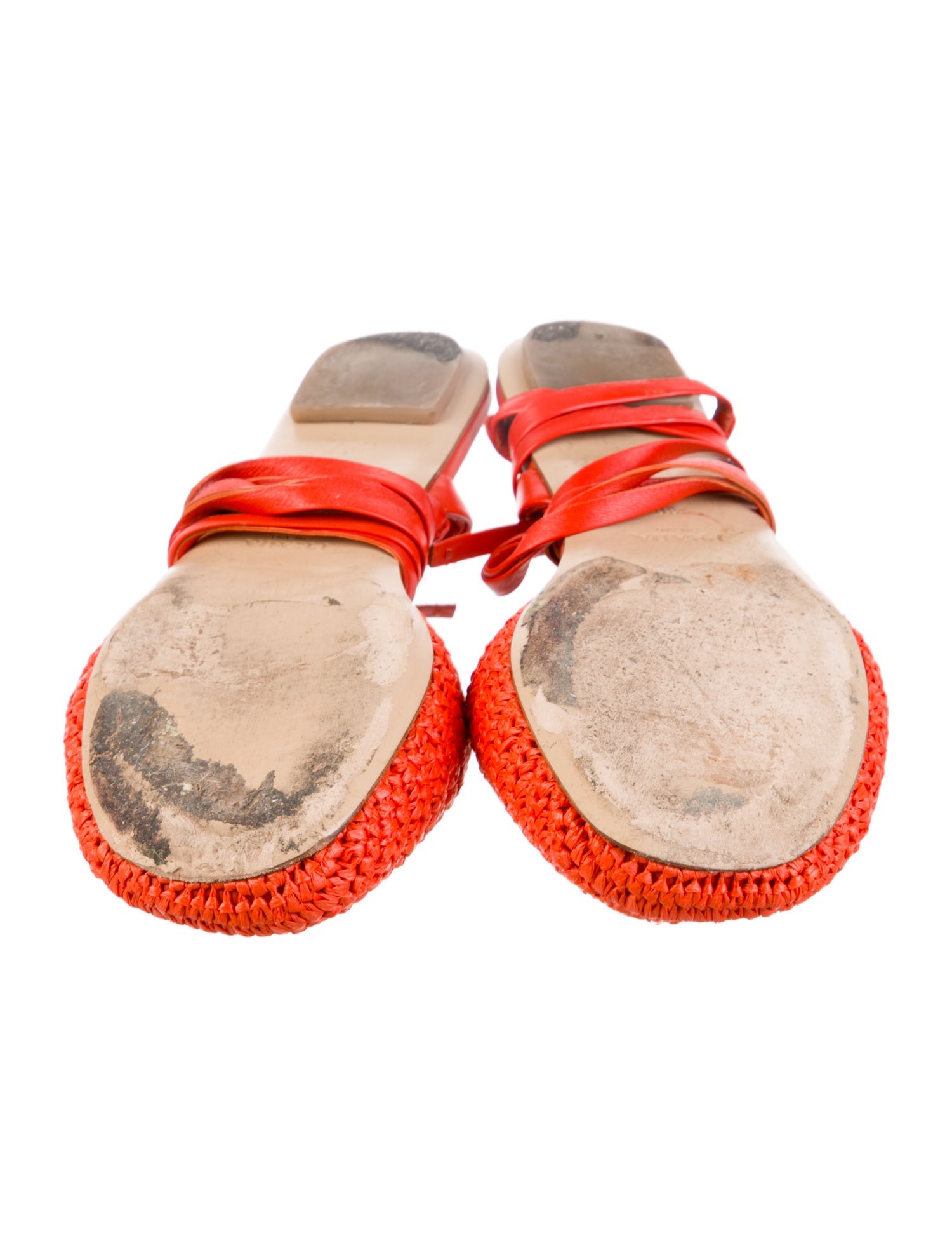 Prada Enameled Metal Triangle Leather Mules