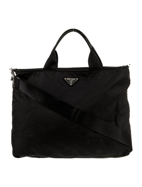 Prada Enameled Metal Triangle Messenger Bag