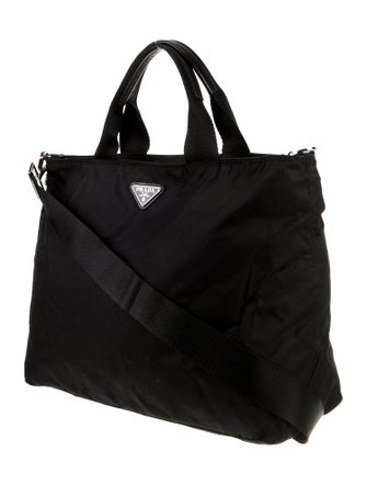 Prada Enameled Metal Triangle Messenger Bag