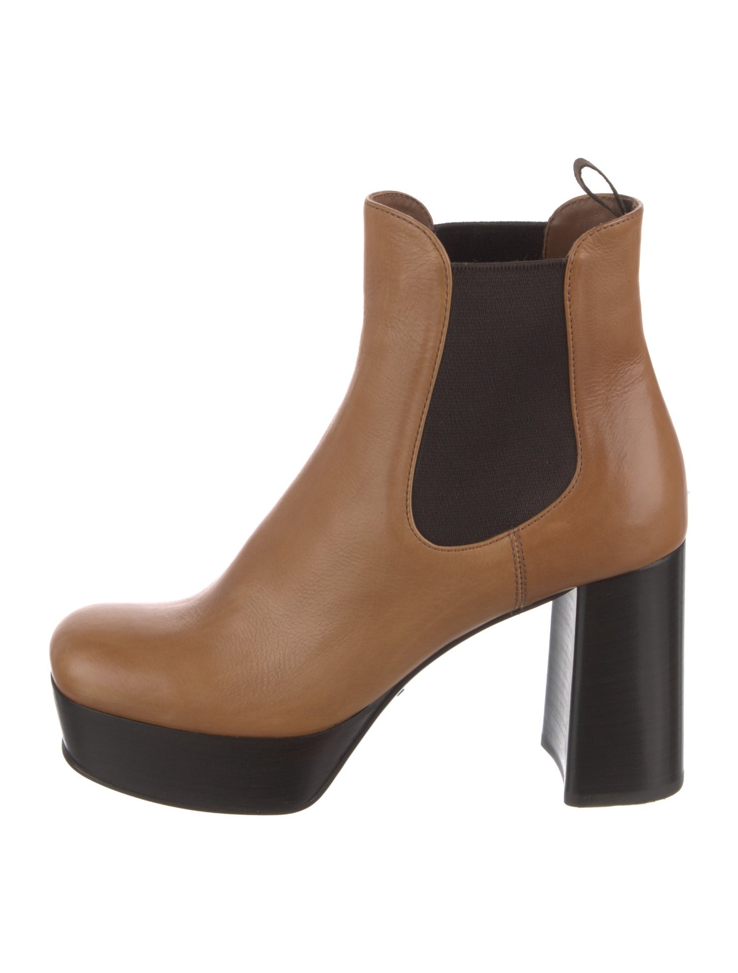 Prada Leather Colorblock Pattern Chelsea Boots