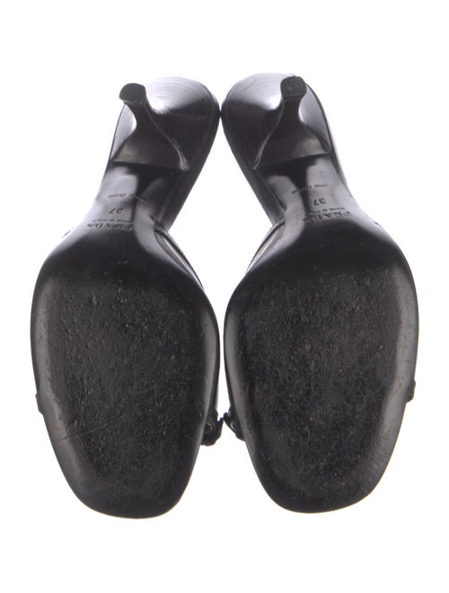 Prada Leather Studded Accents Slides