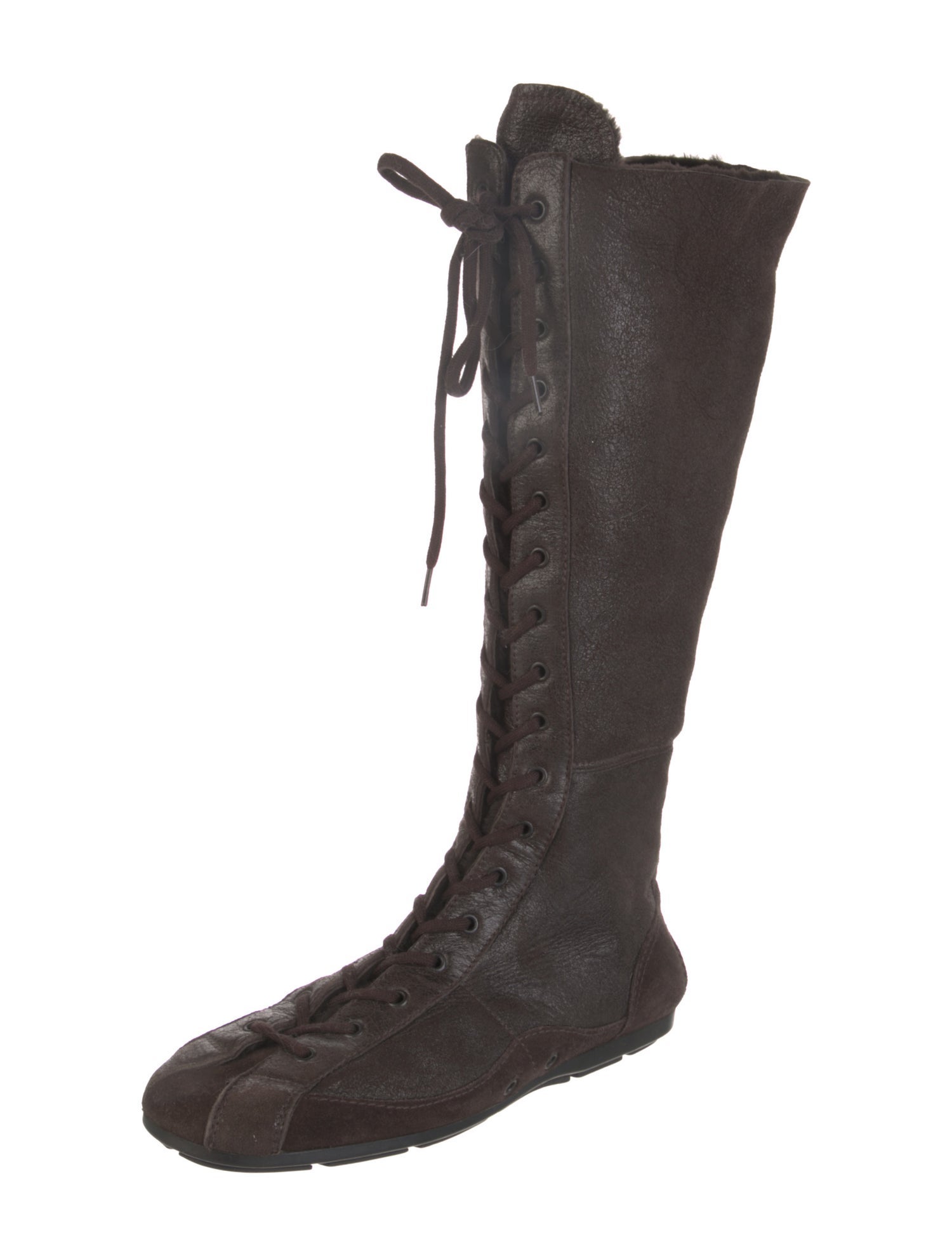 Prada Leather Lace-Up Boots