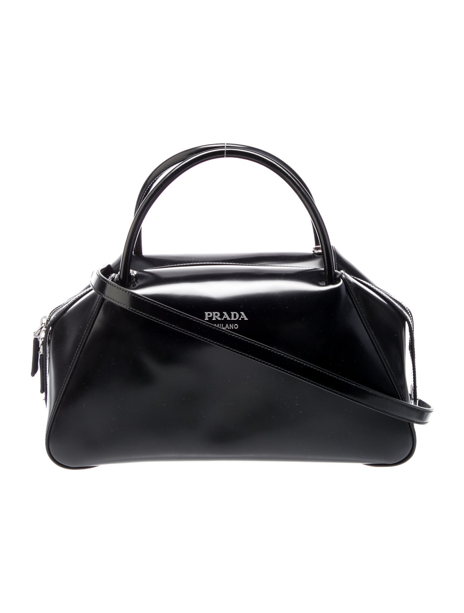 Prada Enameled Metal Triangle Supernova Medium