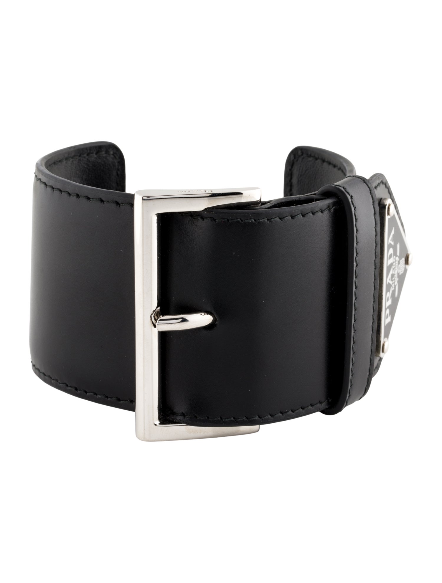 Prada Triangle Leather Arm Cuff