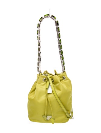 Prada Nylon Re-Nylon Jeweled Bucket Bag