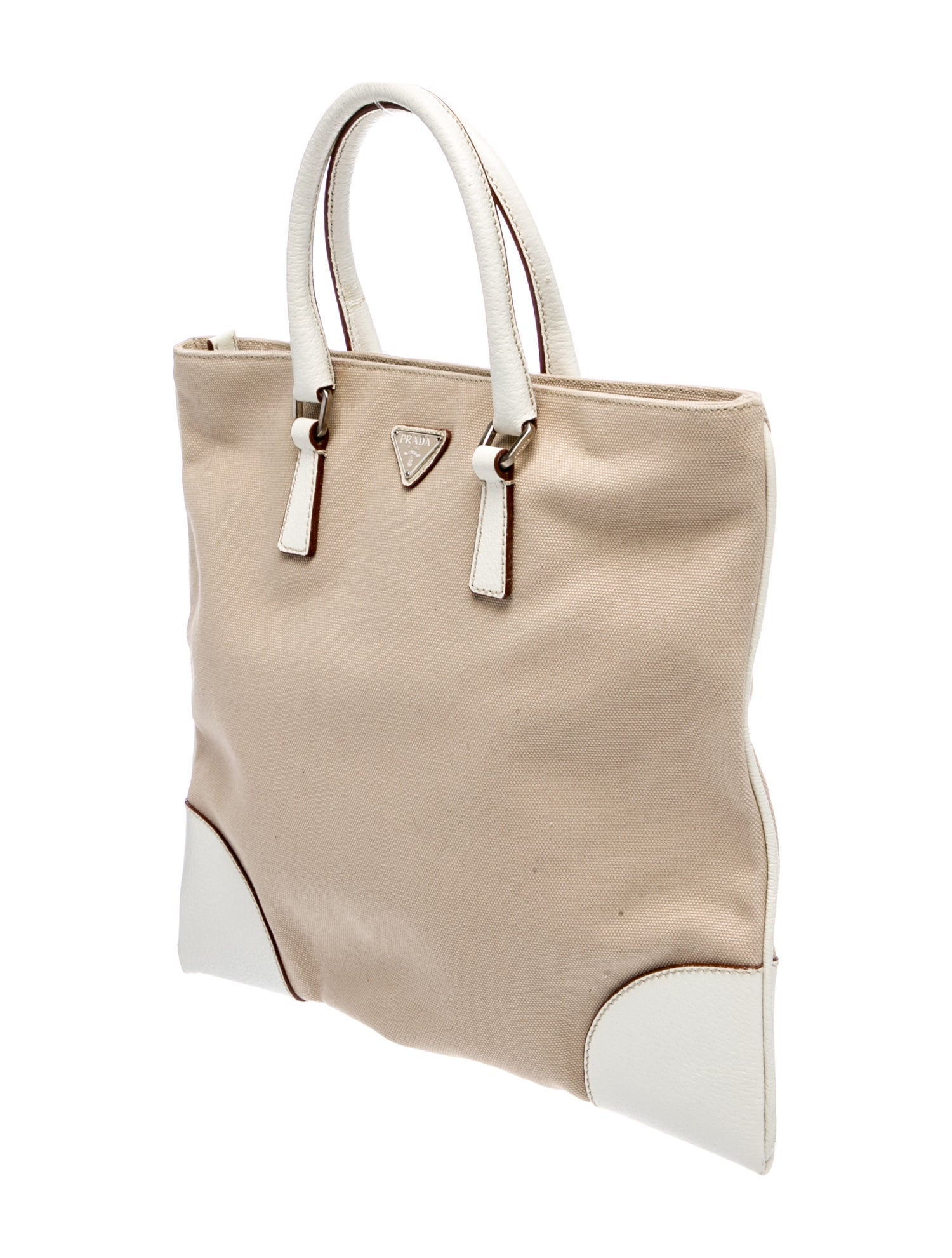 Prada Enameled Metal Triangle Top Handle Bag