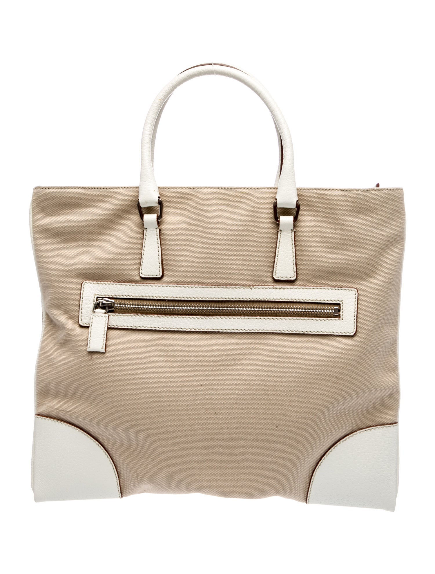 Prada Enameled Metal Triangle Top Handle Bag