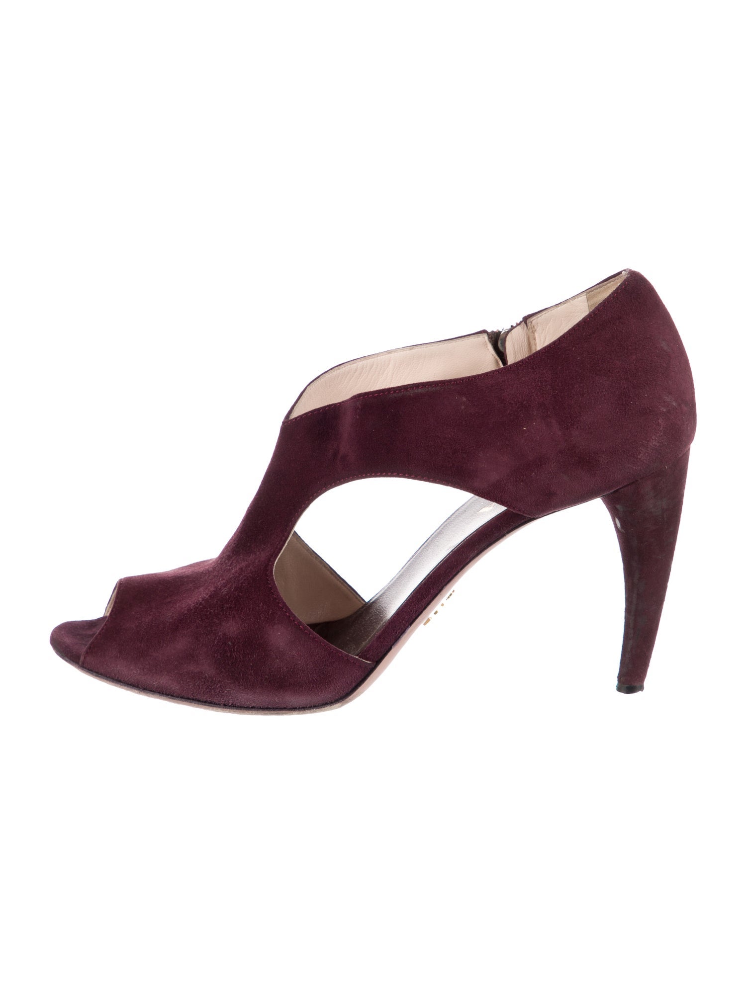 Prada Suede Cutout Accent Sandals