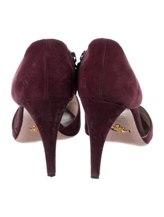 Prada Suede Cutout Accent Sandals