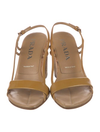 Prada Patent Leather Slingback Sandals
