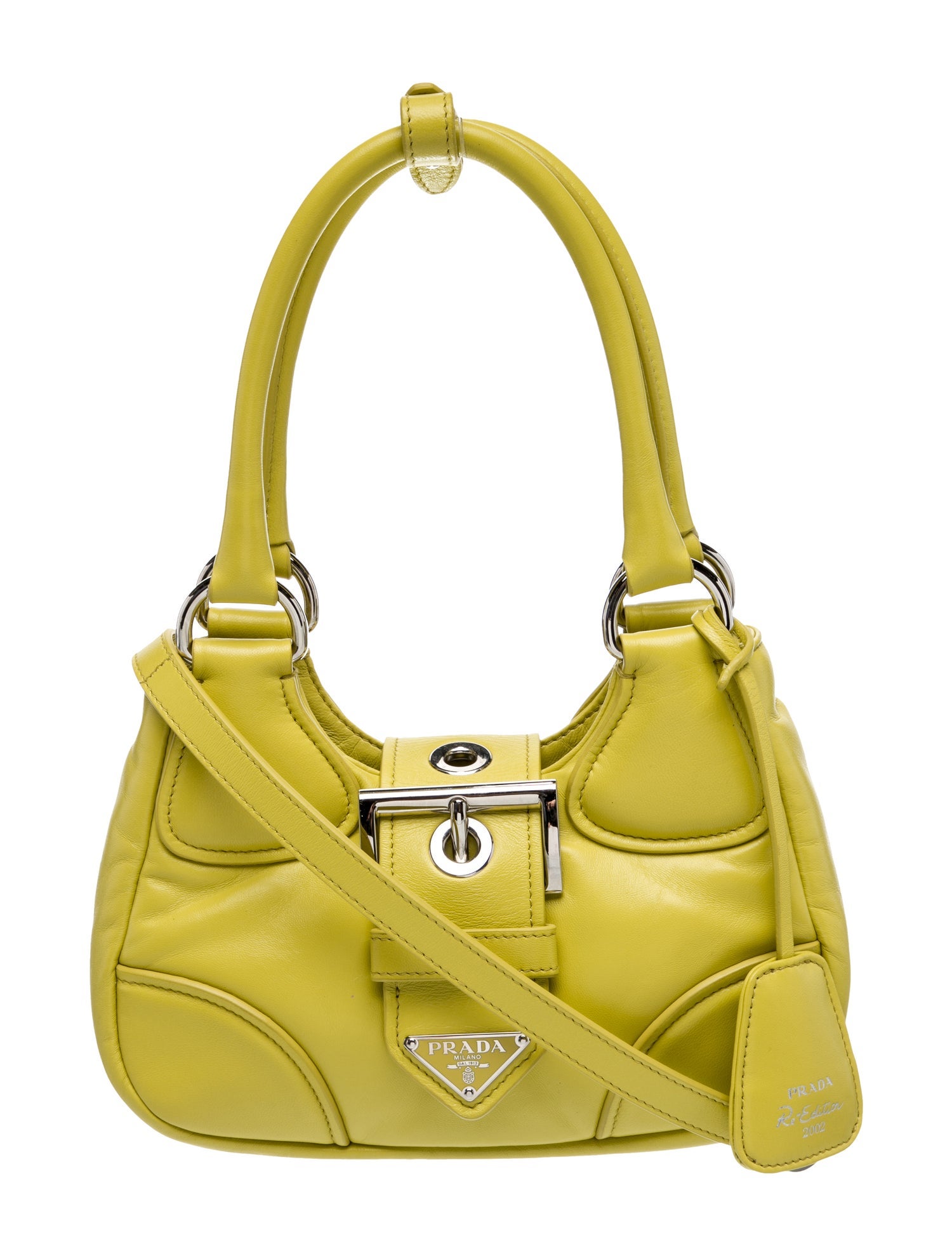 Prada Enameled Metal Triangle Moon