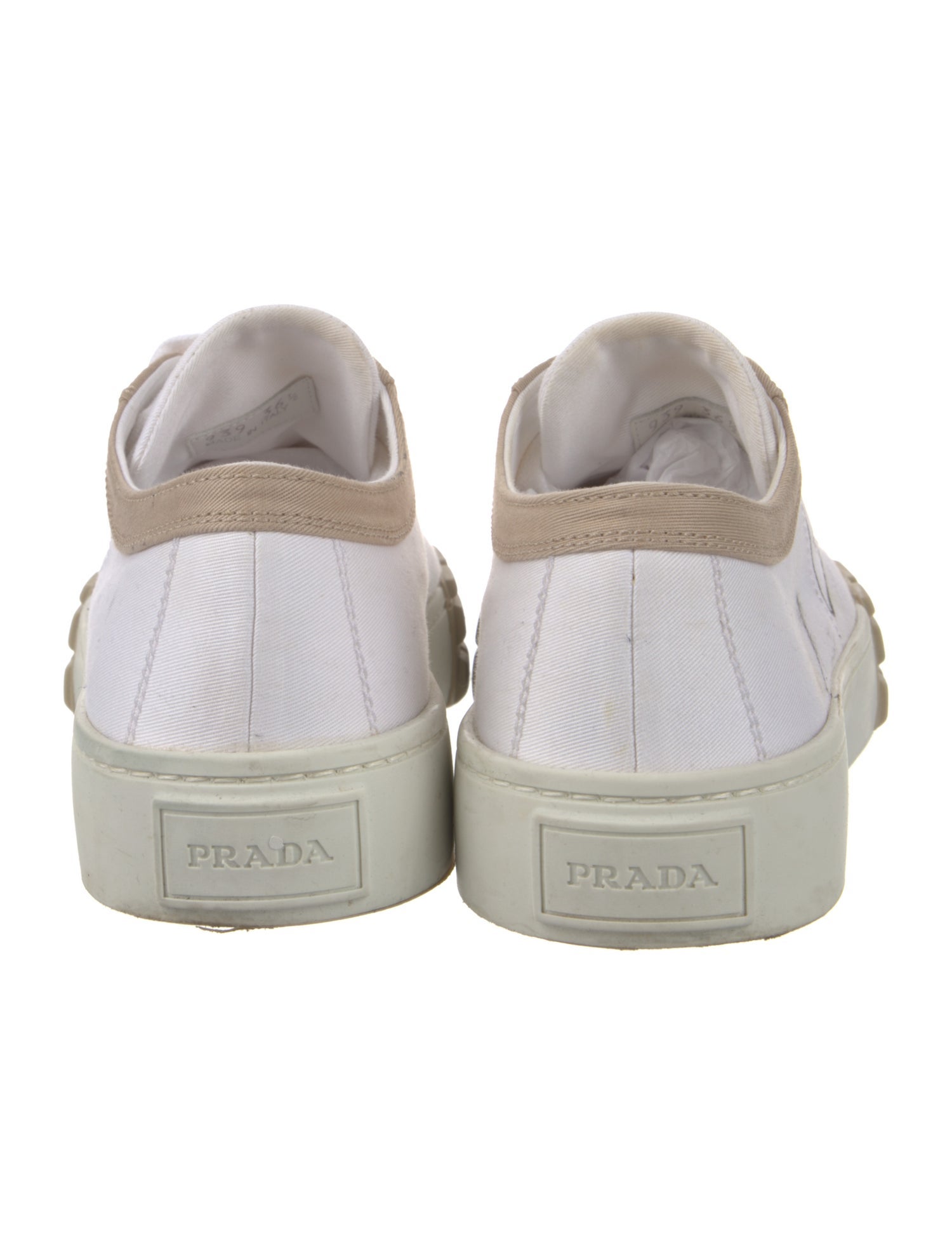 Prada Canvas Whipstitch Trim Sneakers