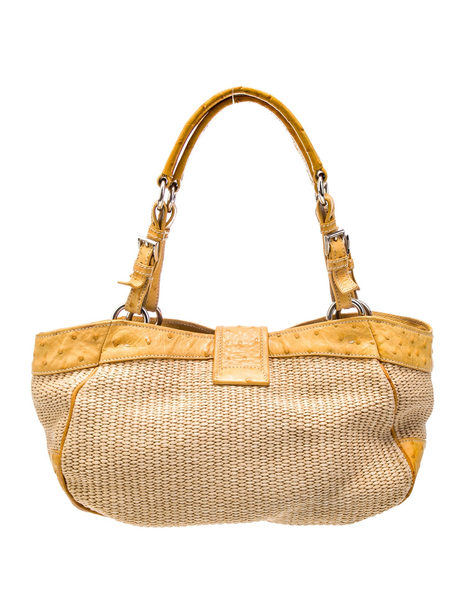 Prada Enameled Metal Triangle Top Handle Bag