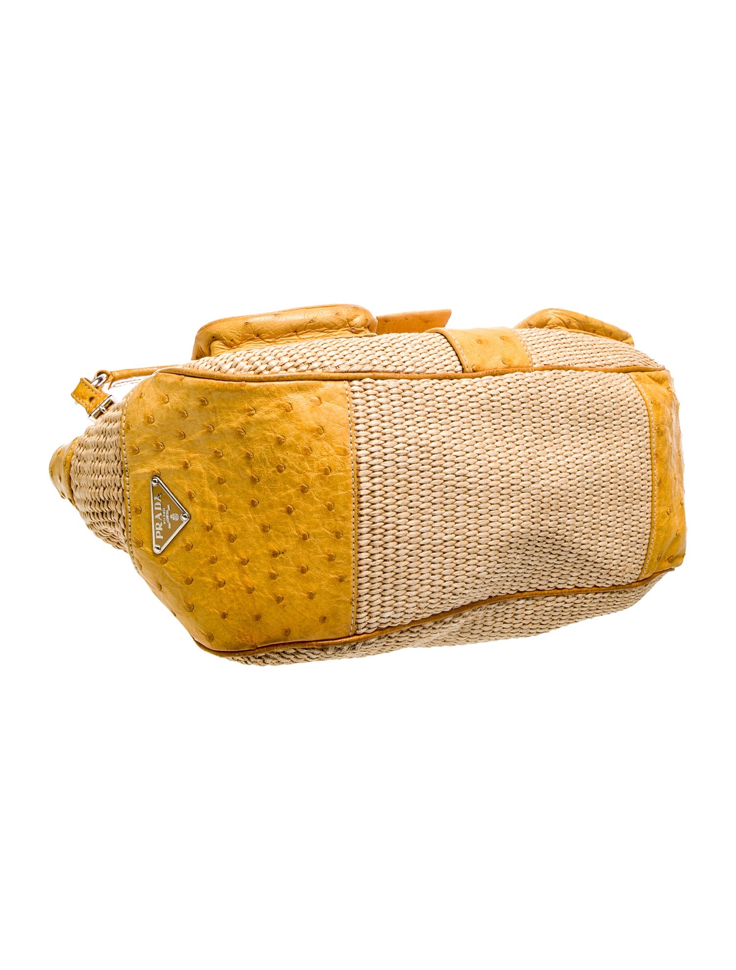 Prada Enameled Metal Triangle Top Handle Bag